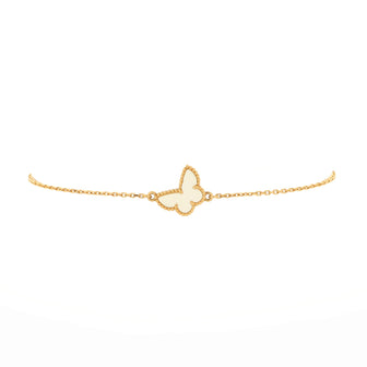Van Cleef & Arpels Sweet Alhambra Butterfly Bracelet 18K Yellow Gold and Mother of Pearl