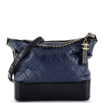 Chanel Bicolor Gabrielle Hobo Quilted Aged Calfskin Large