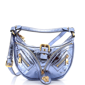 Versace x Dua Lipa Repeat Hobo Metallic Leather Small