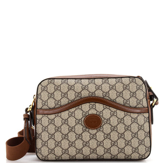 Gucci Retro Interlocking G Messenger Shoulder Bag GG Coated Canvas
