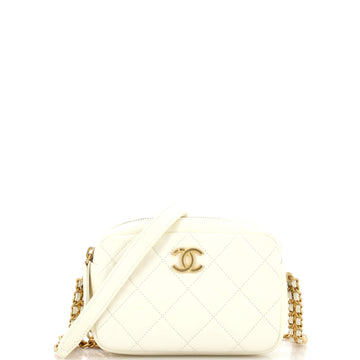 Chanel Chain Melody Camera Bag Quilted Caviar Small