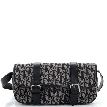 Christian Dior Vintage Trotter Flap Messenger Bag Diorissimo Canvas Medium
