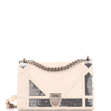 Christian Dior Diorama Flap Bag Sequin Embellished Lambskin Medium