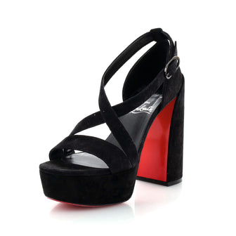 Christian Louboutin Women's Movida Jane Platform Sandals Suede 130