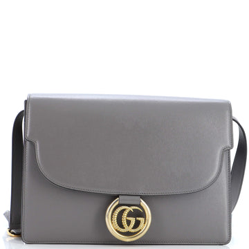Gucci GG Ring Shoulder Bag Leather Medium