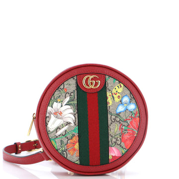 Gucci Ophidia Round Backpack Flora GG Coated Canvas Mini