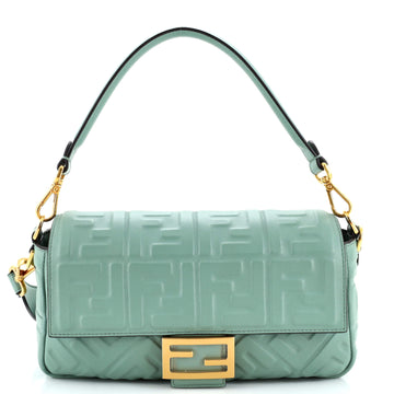 Fendi Baguette NM Bag Zucca Embossed Leather Medium