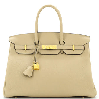 Hermes Birkin Handbag Light Togo with Gold Hardware 35