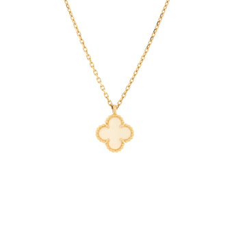 Van Cleef & Arpels Sweet Alhambra Pendant Necklace 18K Yellow Gold and Mother of Pearl