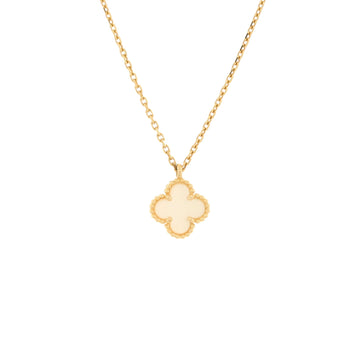 Van Cleef & Arpels Sweet Alhambra Pendant Necklace 18K Yellow Gold and Mother of Pearl