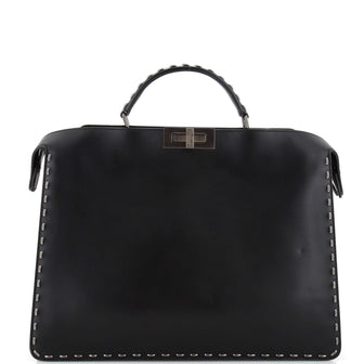 Fendi Peekaboo ISeeU Briefcase Studded Leather Medium