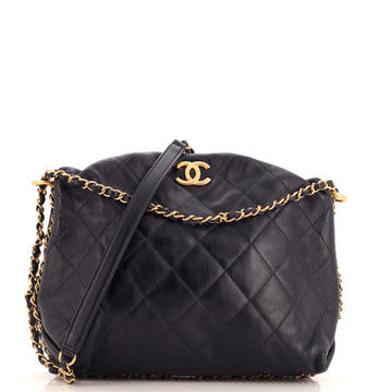 Chanel Coco Shelter Bowling Bag Quilted Shiny Lambskin Small