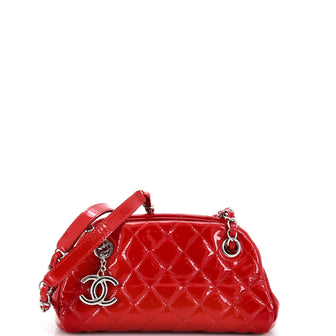 Chanel Just Mademoiselle Bag Quilted Patent Mini