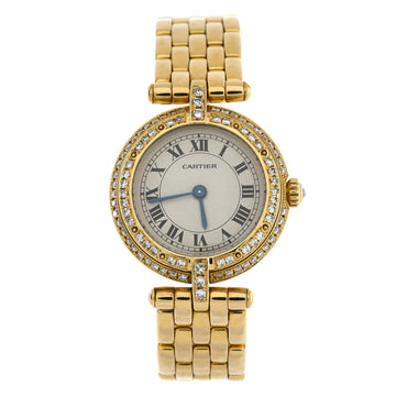 Cartier Panthere Vendome Quartz Watch Yellow Gold with Two Row Diamond Bezel 24