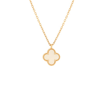 Van Cleef & Arpels Sweet Alhambra Pendant Necklace 18K Yellow Gold and Mother of Pearl