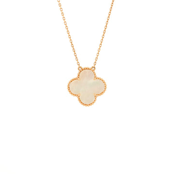 Van Cleef & Arpels Ginza Edition Magic Alhambra Pendant Necklace 18K Rose Gold and Mother of Pearl