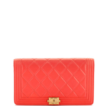 Chanel Boy Yen Wallet Quilted Lambskin