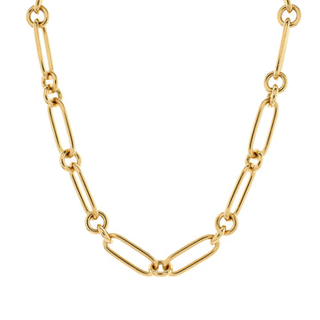 Roberto Coin Oro Classic Oval and Round Link Necklace 18K Yellow Gold 16.5"