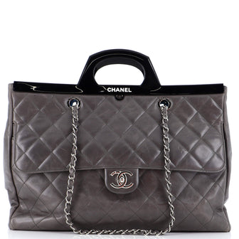Chanel CC Delivery Tote Quilted Glazed Calfskin Large