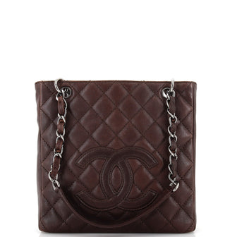 Chanel Petite Shopping Tote Quilted Caviar Large