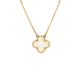 Van Cleef & Arpels Vintage Alhambra Pendant Necklace 18K Yellow Gold and Mother of Pearl