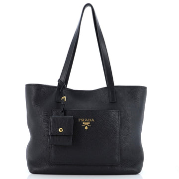 Prada Front Pocket Shopping Tote Vitello Daino Small