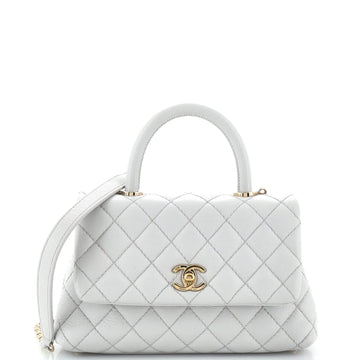 Chanel Coco Top Handle Bag Quilted Caviar Mini