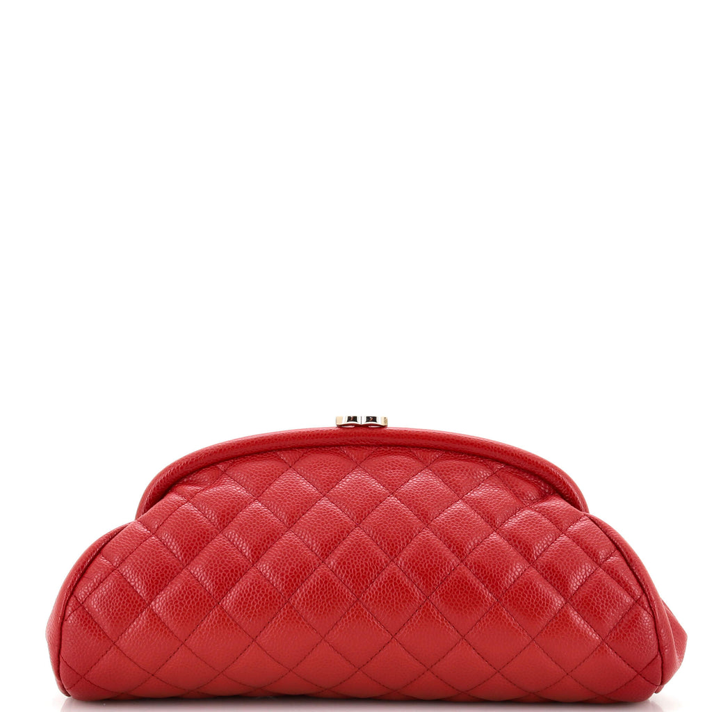 Timeless Clutch Quilted Caviar / red