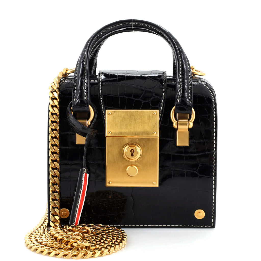 Thom Browne Mrs. Thom Doctor Bag Crocodile Tiny 264265