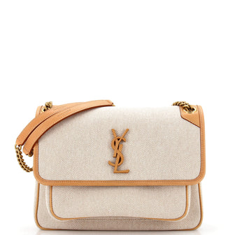Saint Laurent Niki Chain Flap Bag Canvas Medium