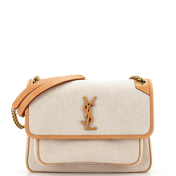 Saint Laurent Niki Chain Flap Bag Canvas Medium