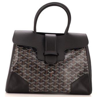Goyard Saigon Tote Bag Coated Canvas with Leather