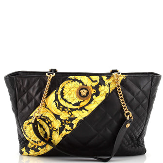 Versace Medusa Icon Chain Tote Quilted Printed Leather Large
