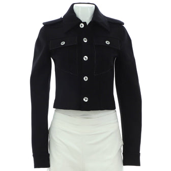 Bottega Veneta Women's Cavalry Button Up Jacket Wool Blend
