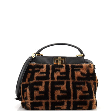 Fendi Peekaboo Bag Zucca Shearling Mini