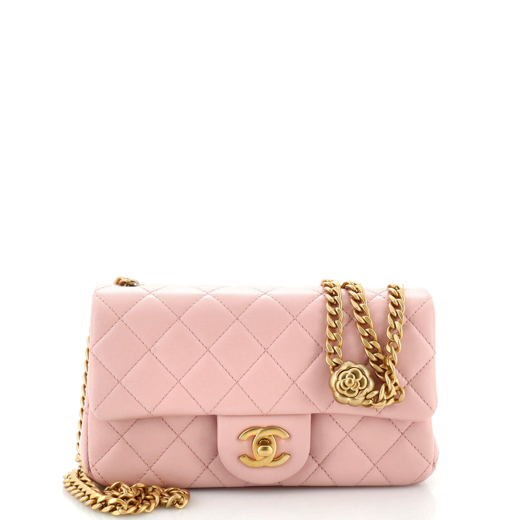 Chanel Sweet Camellia Adjustable Chain Flap Bag Quilted Lambskin