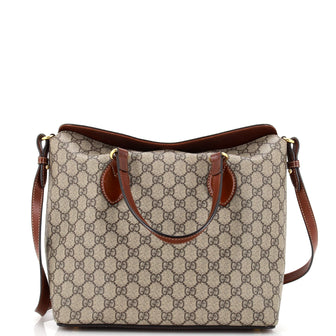 Gucci Signature Fold Over Tote GG Coated Canvas Medium