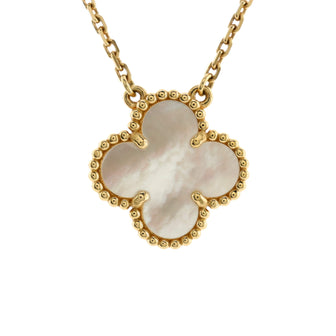 Van Cleef & Arpels Vintage Alhambra Pendant Necklace 18K Yellow Gold and Mother of Pearl