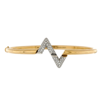 Louis Vuitton LV Volt Upside Down Bracelet 18K Yellow Gold with 18K White Gold and Diamonds
