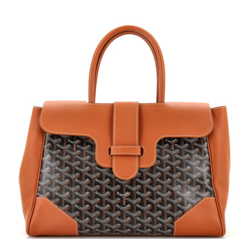 Goyard Saigon Tote Bag Coated Canvas with Leather