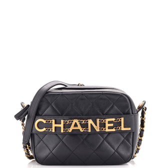 Chanel Logo Enchained Camera Case Quilted Calfskin