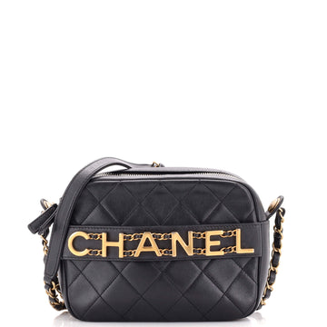 Chanel Logo Enchained Camera Case Quilted Calfskin