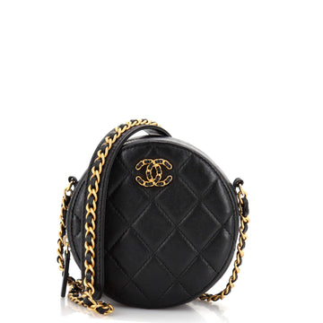 Chanel Chain Infinity Round Clutch with Chain Quilted Lambskin