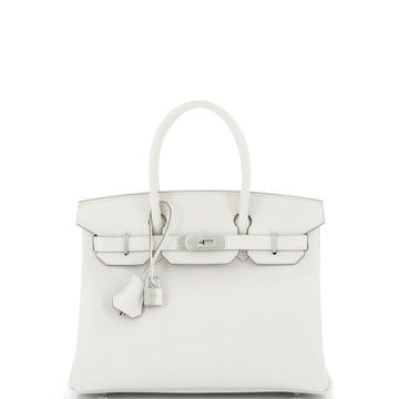 Hermes Birkin Handbag Light Epsom with Palladium Hardware 30
