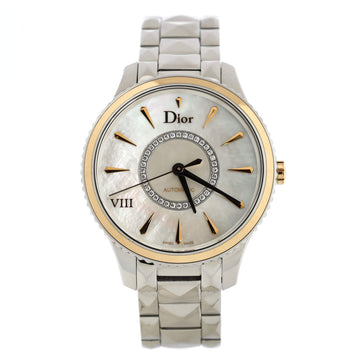 Christian Dior VIII Montaigne Automatic Watch Stainless Steel with Rose Gold and Mother of Pearl with Diamonds 36