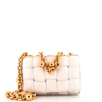 Bottega Veneta Cassette Chain Crossbody Bag Padded Maxi Intrecciato Leather