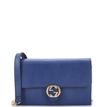 Gucci Interlocking Wallet on Chain Leather