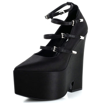 Versace Women's Tempest Pointed Platform Pumps Satin