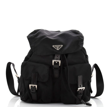 Prada Double Front Pocket Backpack Tessuto Medium