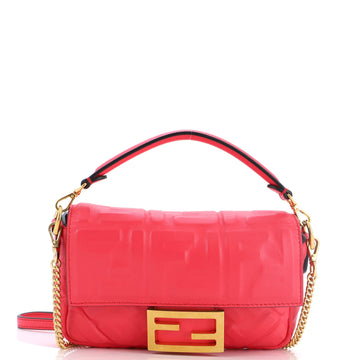 Fendi Baguette NM Bag Zucca Embossed Leather Mini